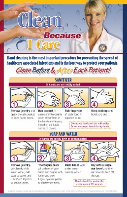 Clean Because I Care Infection Prevention Posters